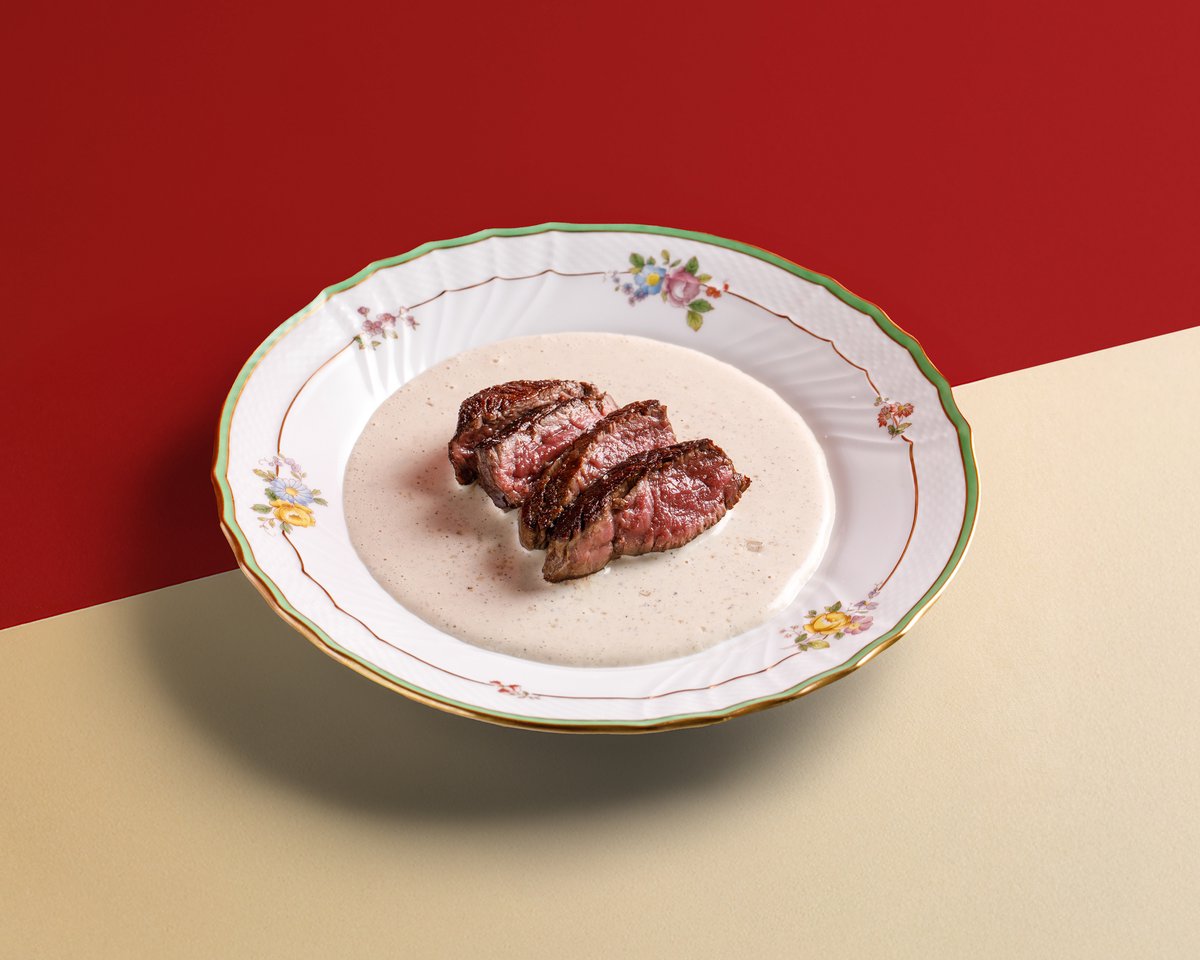 Стейк шатобриан с соусом каччо э пеппе